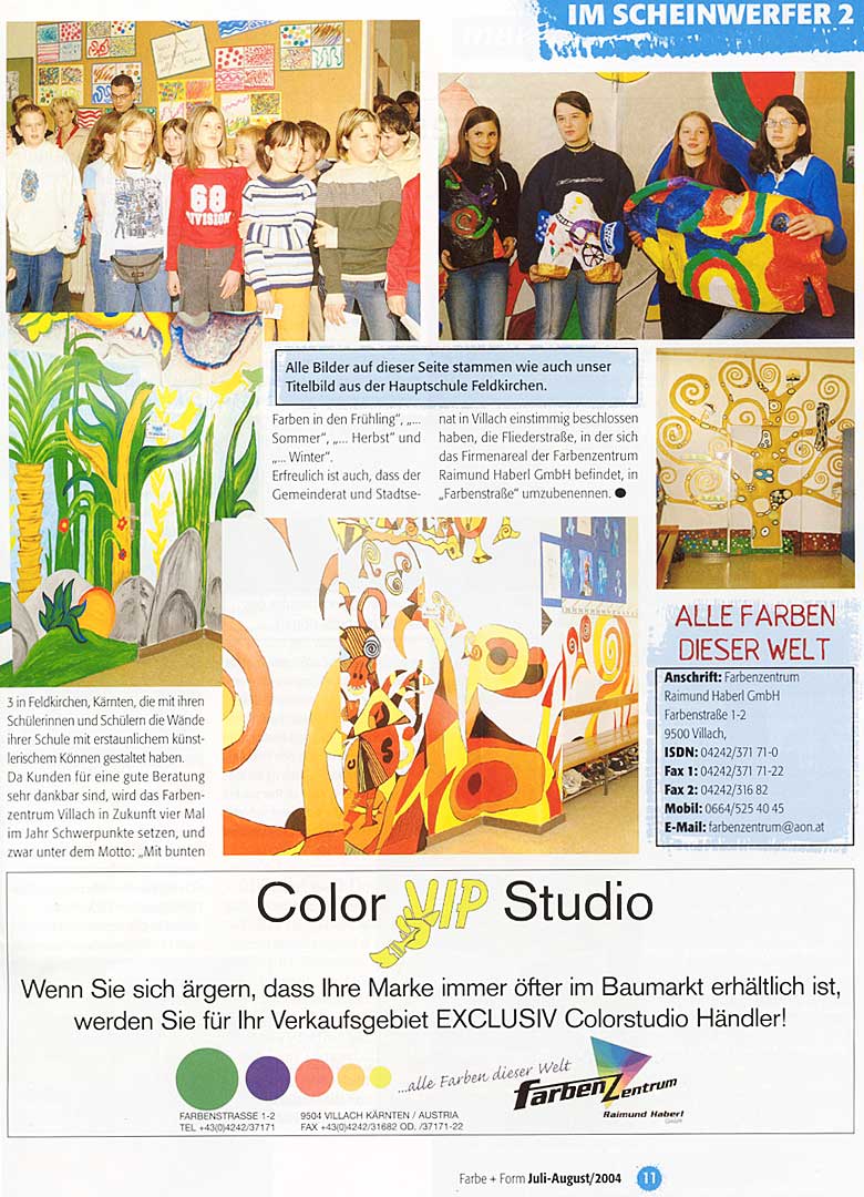 Zeitungsbericht in "Farbe und Form" Juli/August 2004 - Seite 11